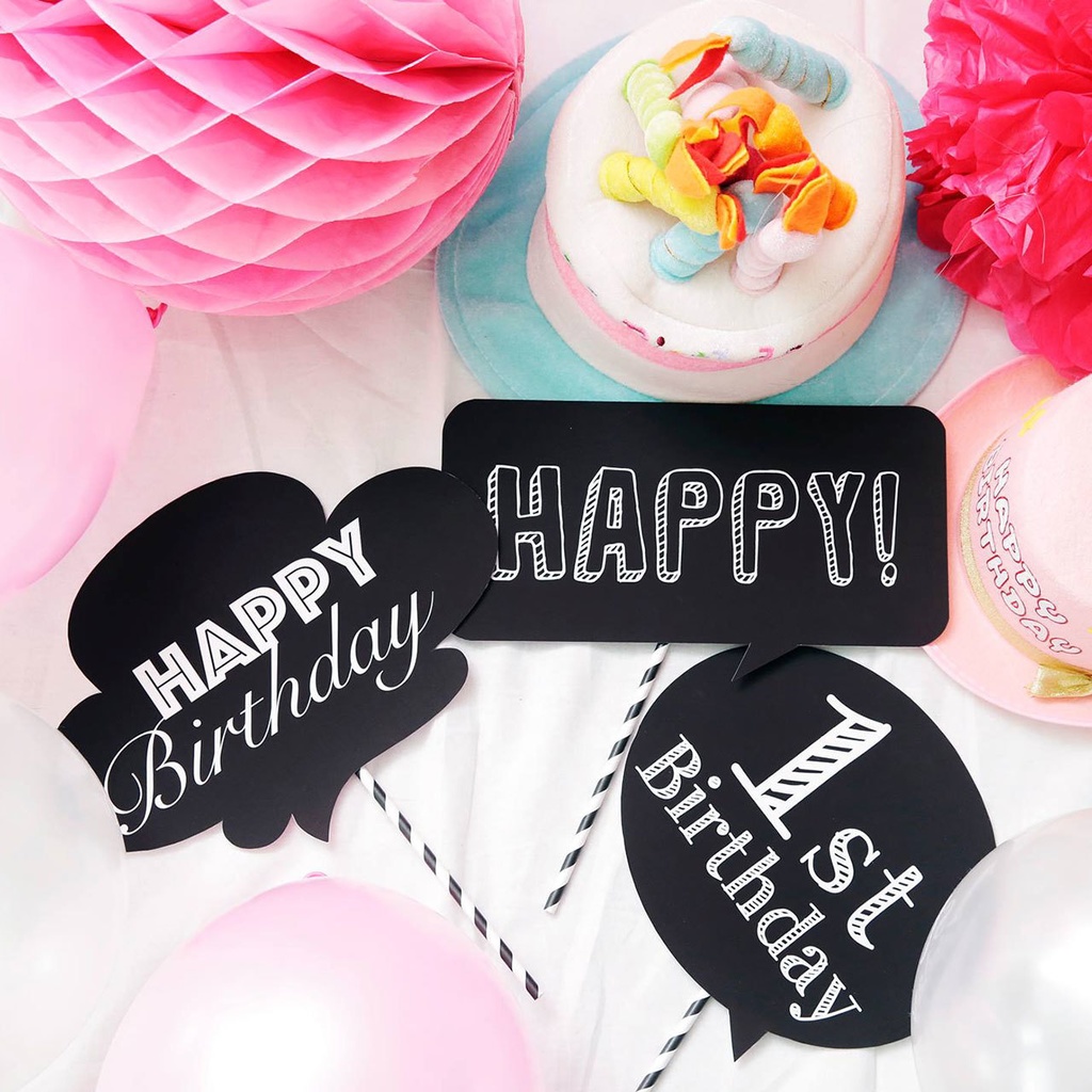 誕生日フォトプロップス10種デザインの素材セット(ダウンロード版)