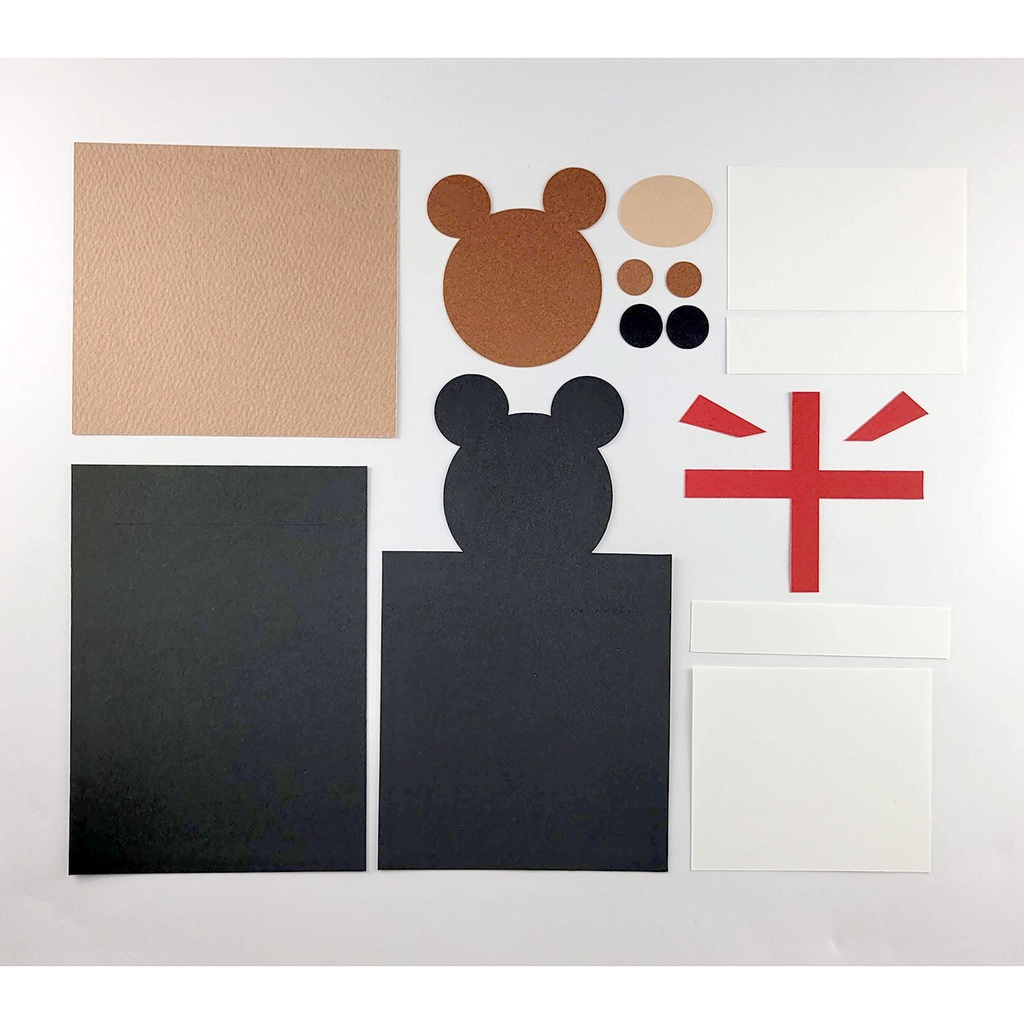 プレゼントからクマが飛び出す!メッセージカードの手作りキット(2個セット)誕生日カード