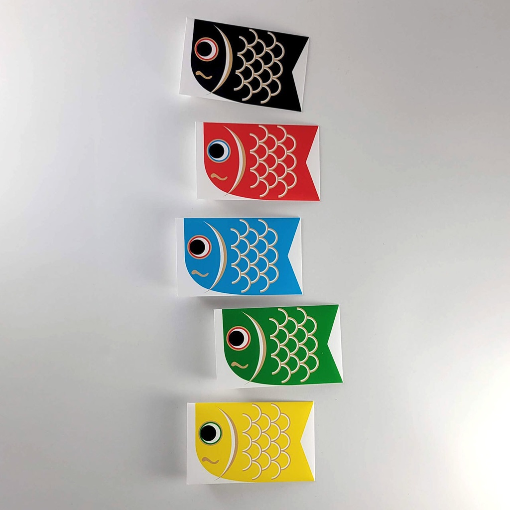 鯉のぼりポチ袋(5色)が作れる素材(ダウンロード版)