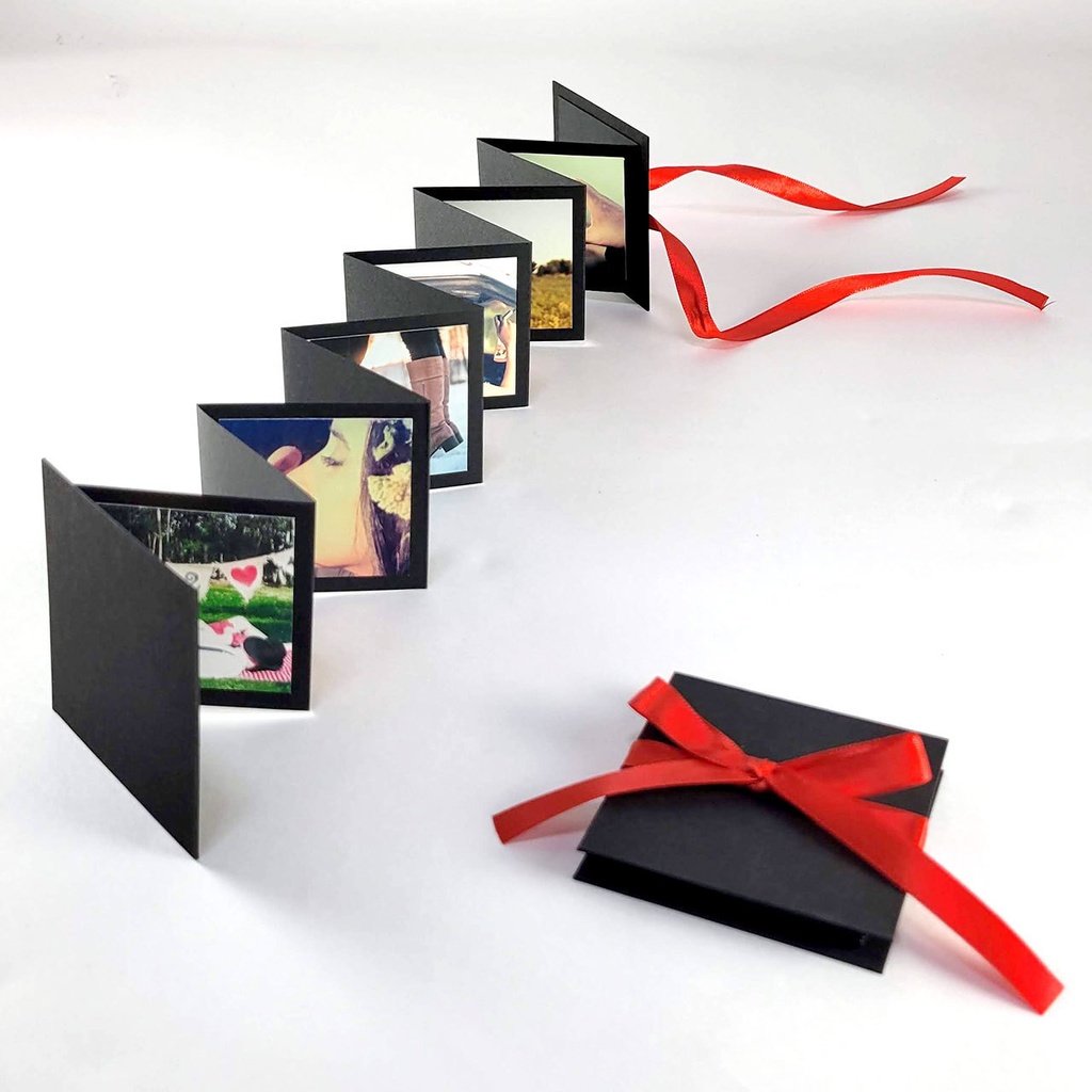 【ポケットアルバム】片面12枚・両面24枚の写真が貼れる、ジャバラ折りのミニアルバム