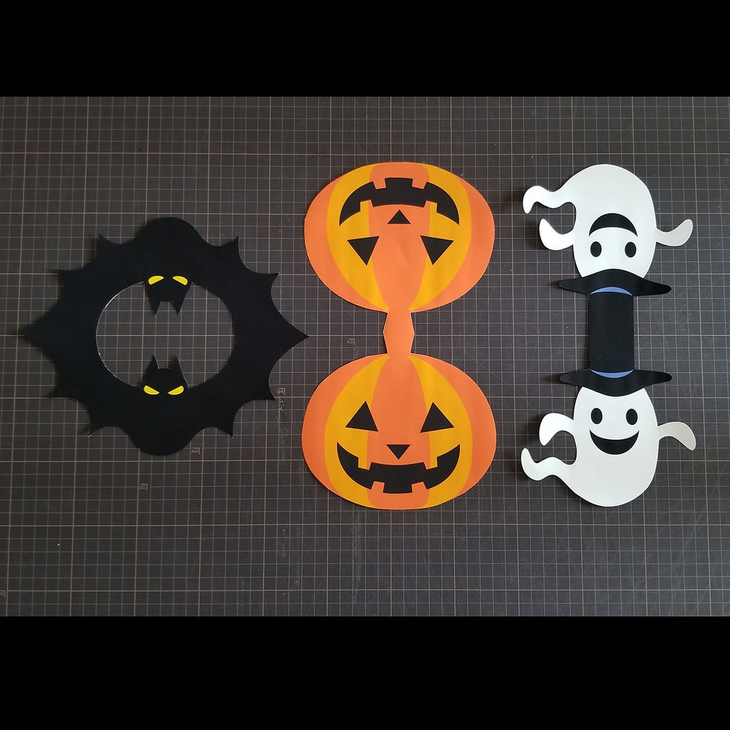 【ダウンロード販売】手作りハロウィンガーランド素材(カボチャ・おばけ・コウモリ)