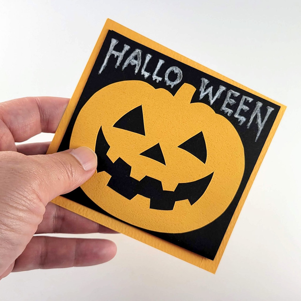 ハロウィン(ジャックオーランタン)いないいないばあメッセージカードが作れる型紙(ダウンロード版)