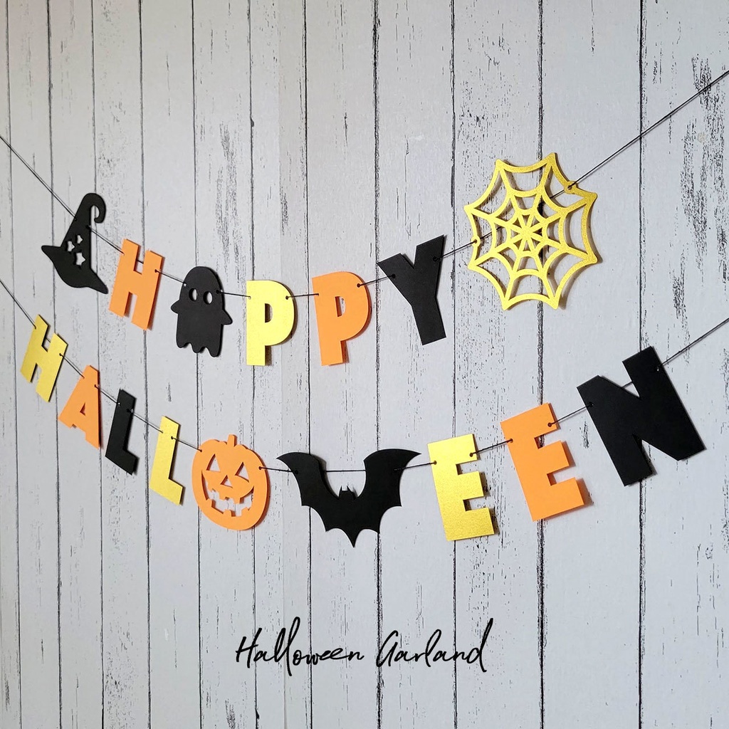 5種のハロウィンモチーフと3色カラーが可愛い!ハロウィンガーランド