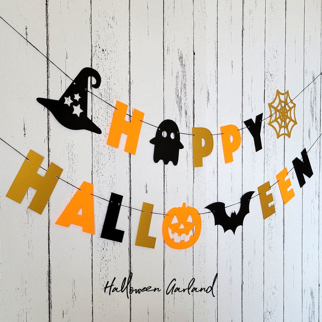 5種のハロウィンモチーフと3色カラーが可愛い!ハロウィンガーランド