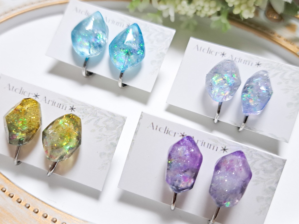 FF14 古代人イメージ 鉱石イヤリング(ピアス、イヤーカフ変更可能)