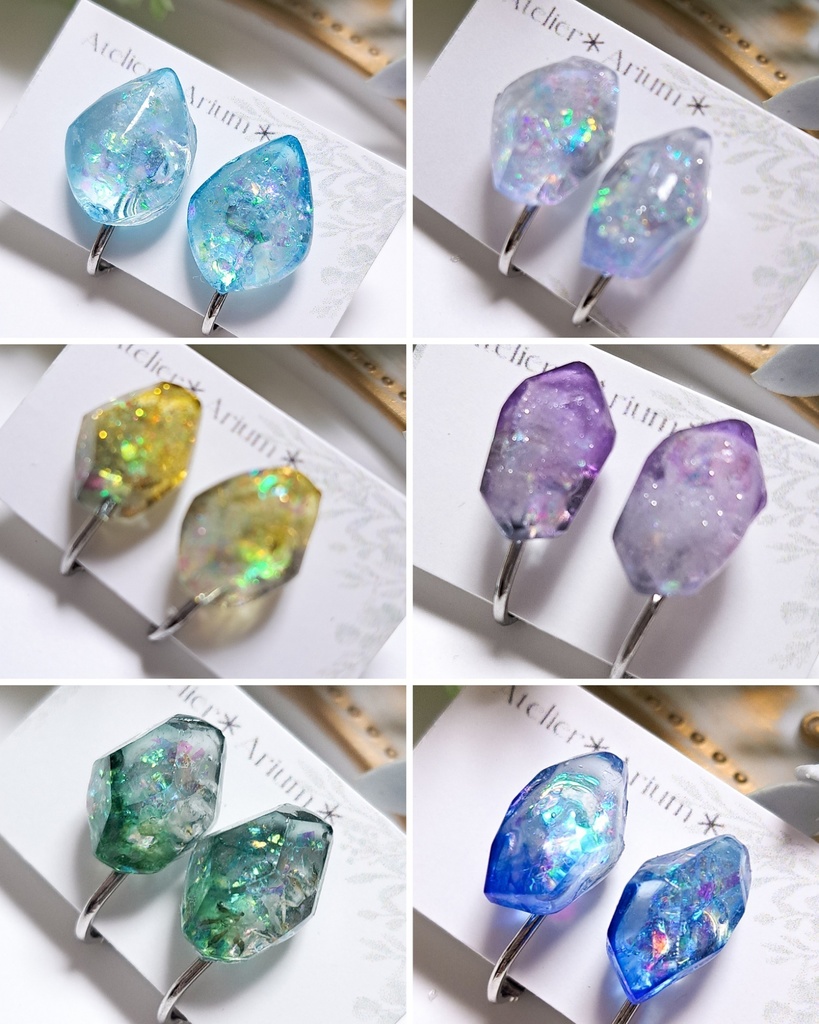 FF14 古代人イメージ 鉱石イヤリング(ピアス、イヤーカフ変更可能)