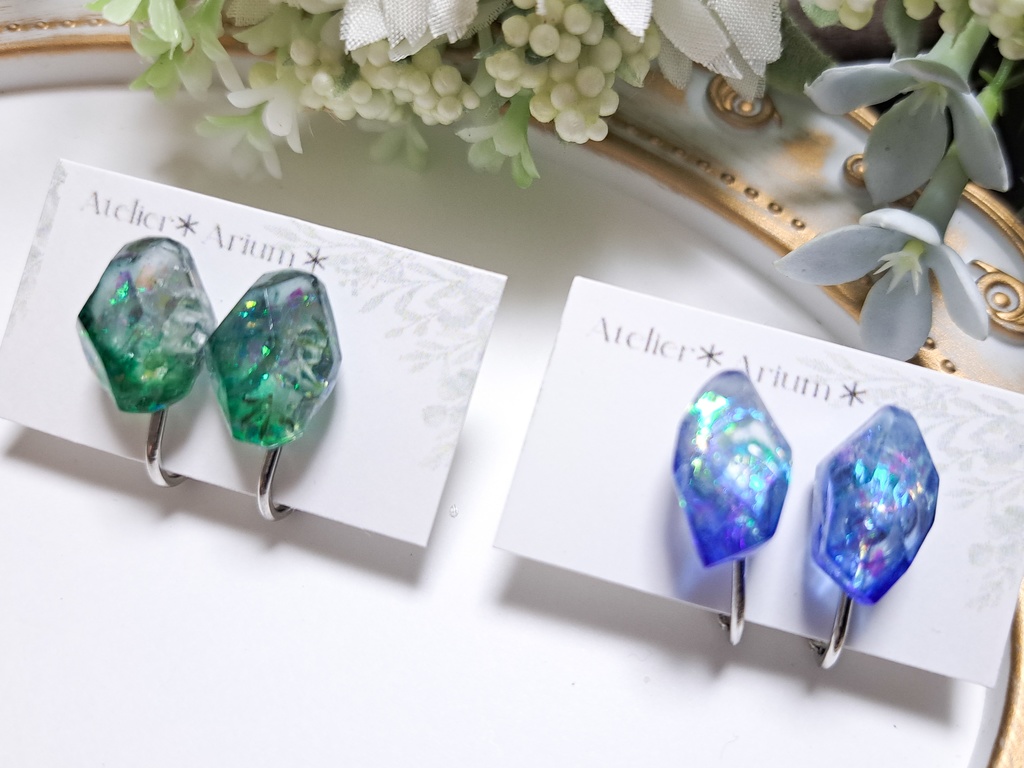 FF14 古代人イメージ 鉱石イヤリング(ピアス、イヤーカフ変更可能)