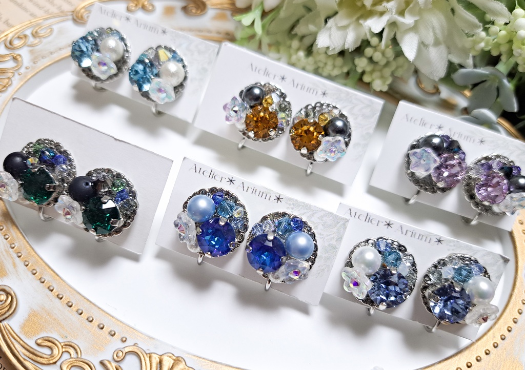 FF14 古代人イメージ ビシューイヤリング(ピアス、イヤーカフ変更可能)