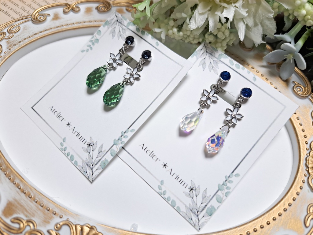 FF14 古代人イメージ 光の花イヤリング(ピアスに変更可能です)