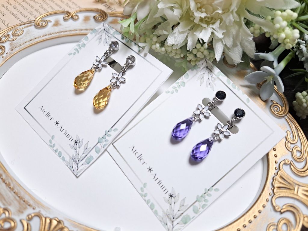 FF14 古代人イメージ 光の花イヤリング(ピアスに変更可能です)