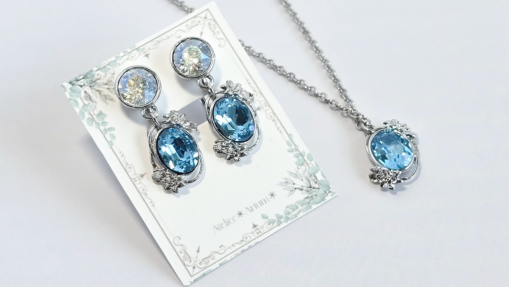 古代人イメージ 花の種イヤリング、ネックレス(ピアス変更可)