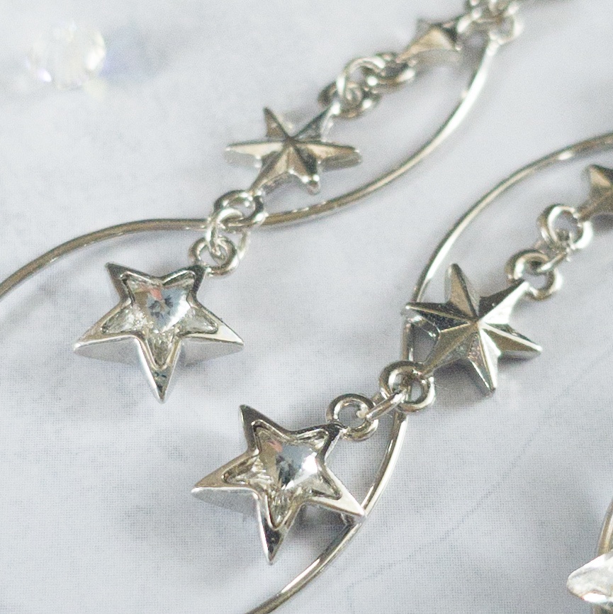 星海、エルピスの花イメージイヤリング(ピアス変更可)、ペンダント