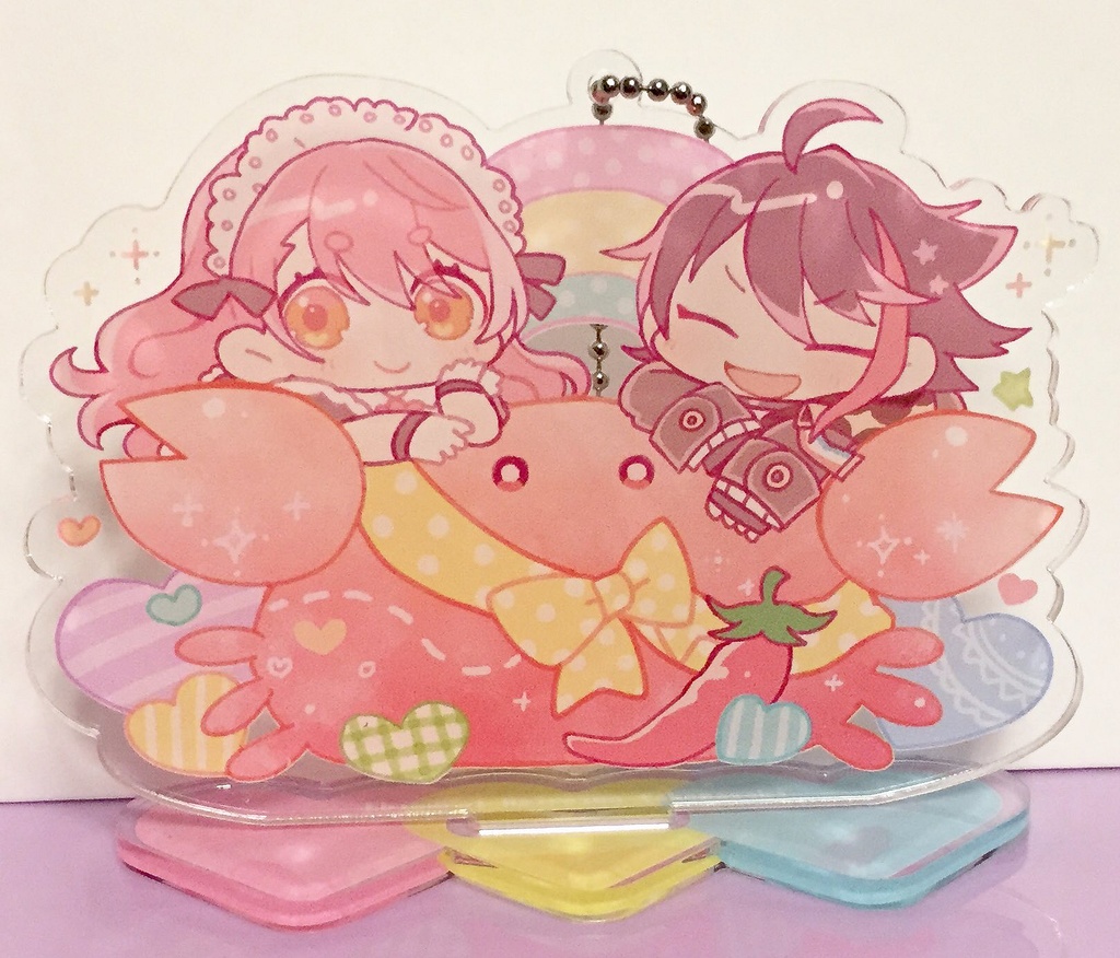 紅ズワイガニ台座付きアクリルキーホルダー