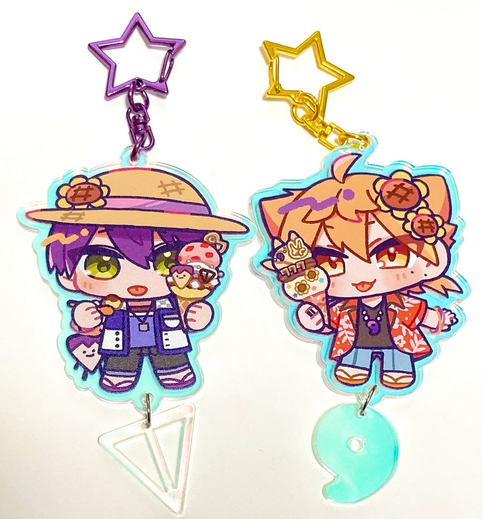 チャーム付きアクリルキーホルダー