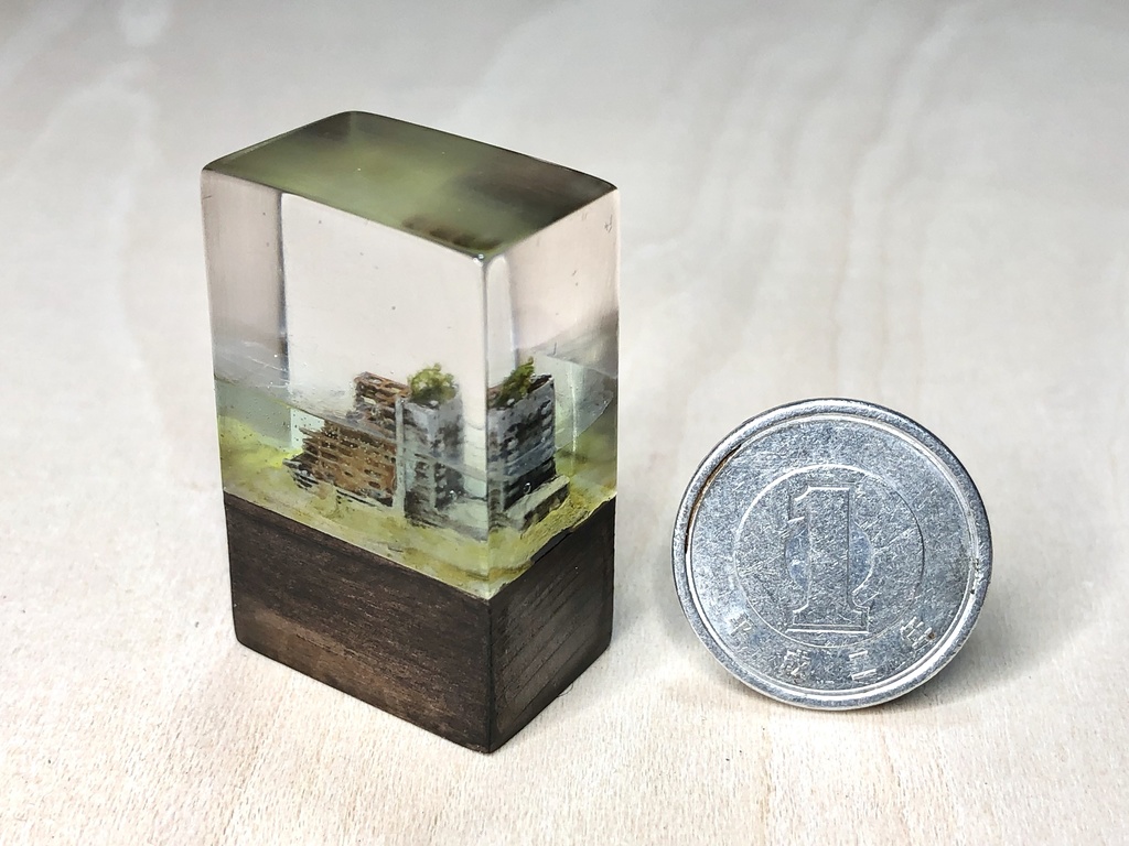 ミニ水没ジオラマ+専用本革ケース