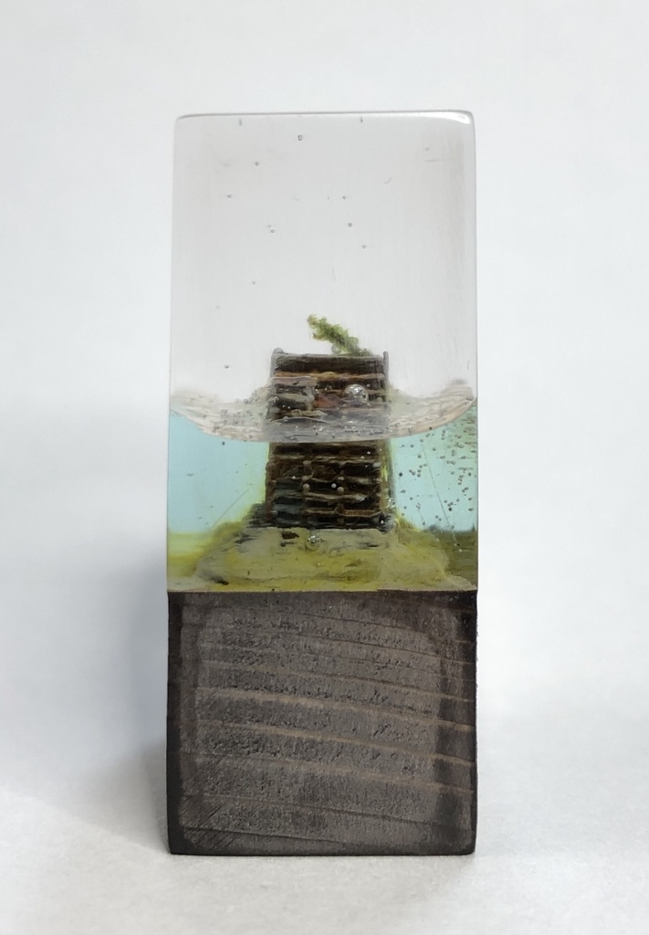 ミニ水没ジオラマ+専用本革ケース