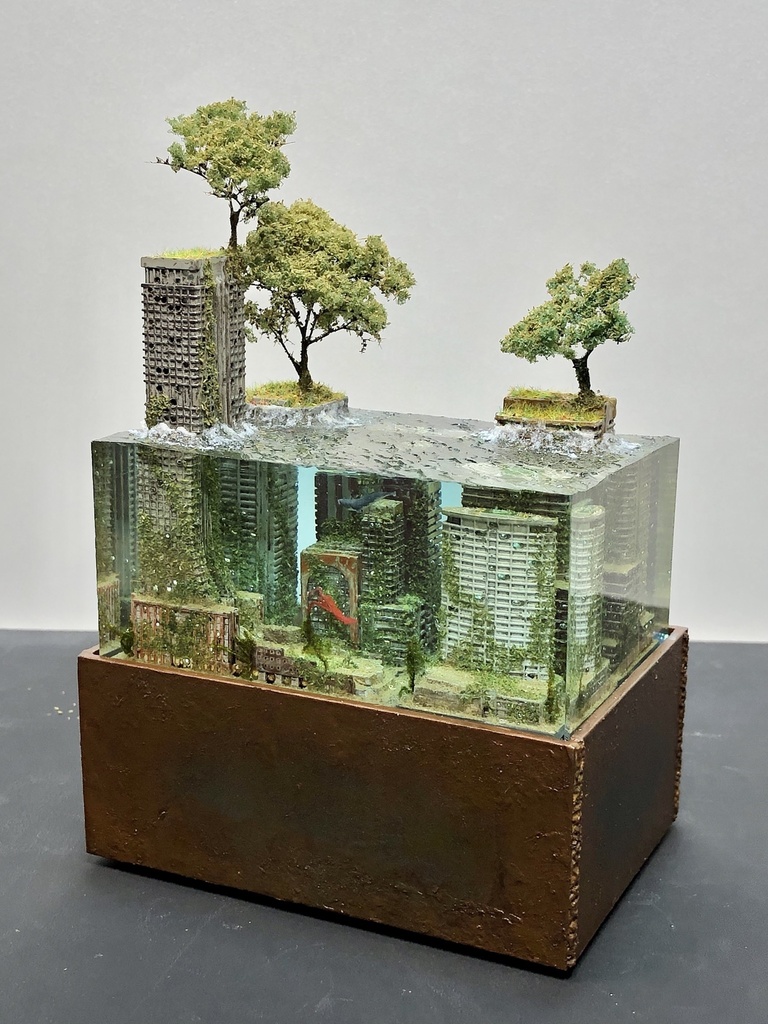 水没夜景ジオラマ