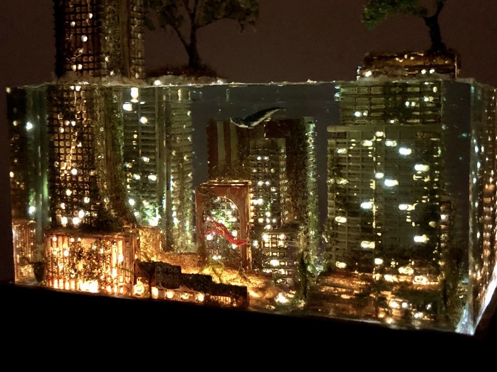 水没夜景ジオラマ