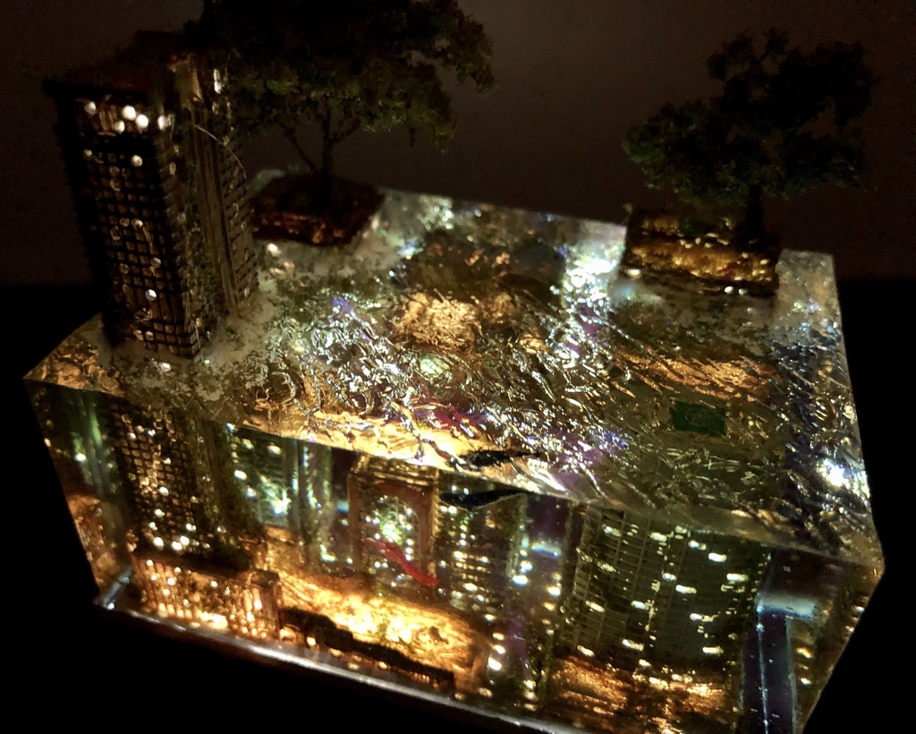 水没夜景ジオラマ