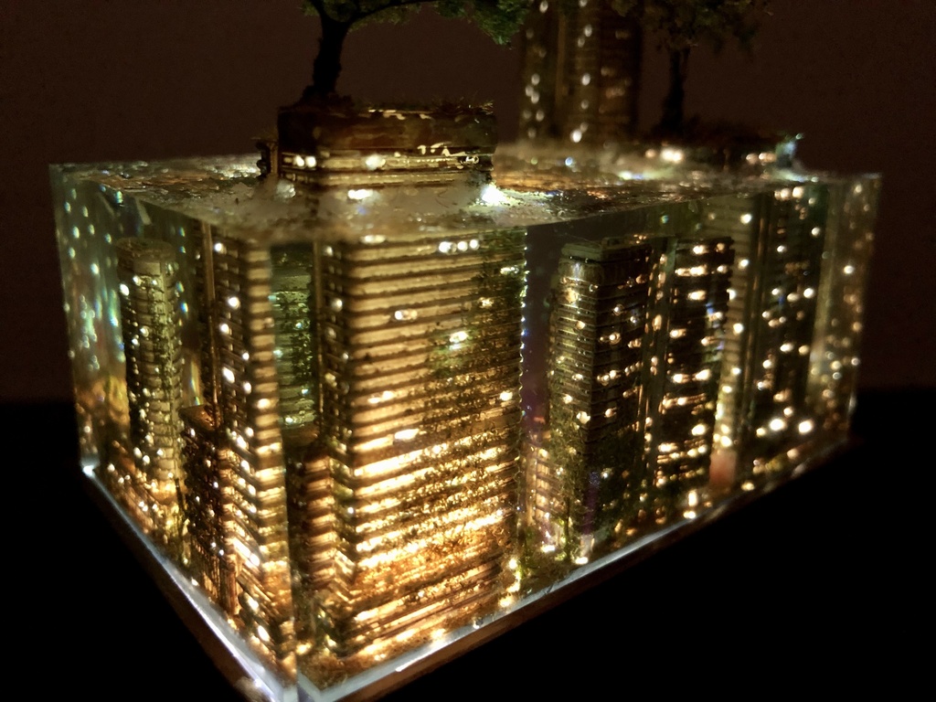 水没夜景ジオラマ