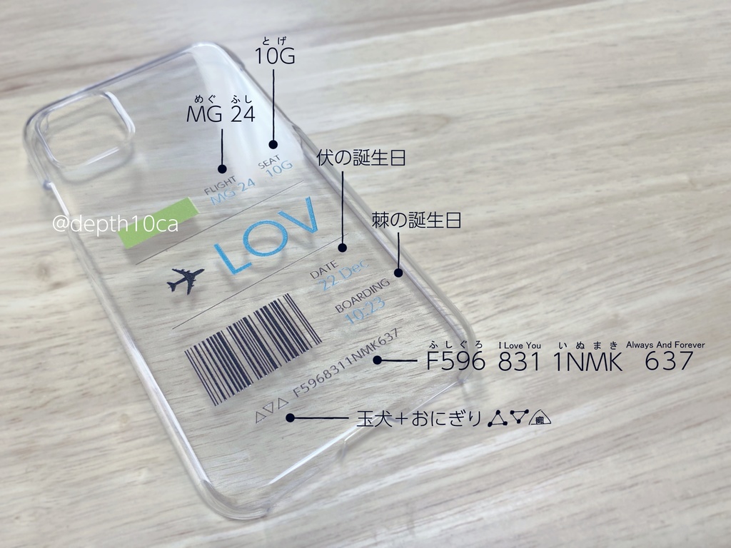 伏棘エアーチケット風iPhoneケース