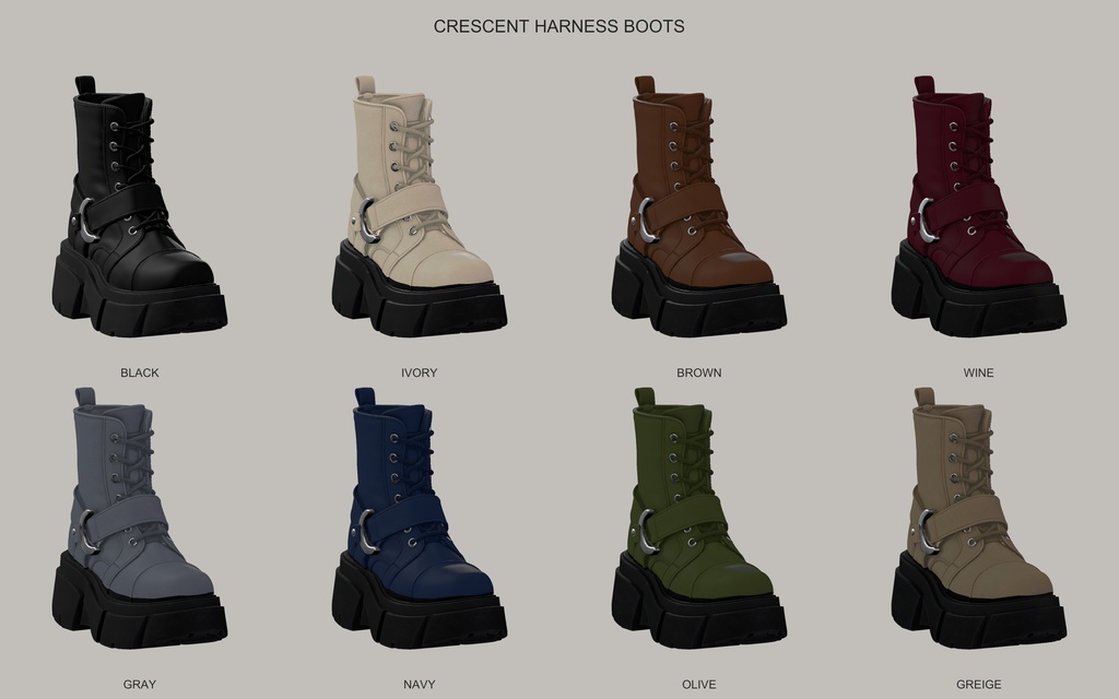 CRESCENT HARNESS BOOTS|厚底ハーネスブーツ