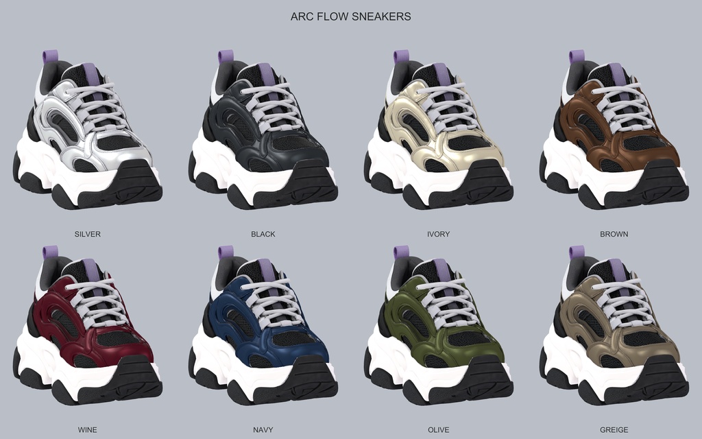 ARC FLOW SNEAKERS|厚底テックスニーカー