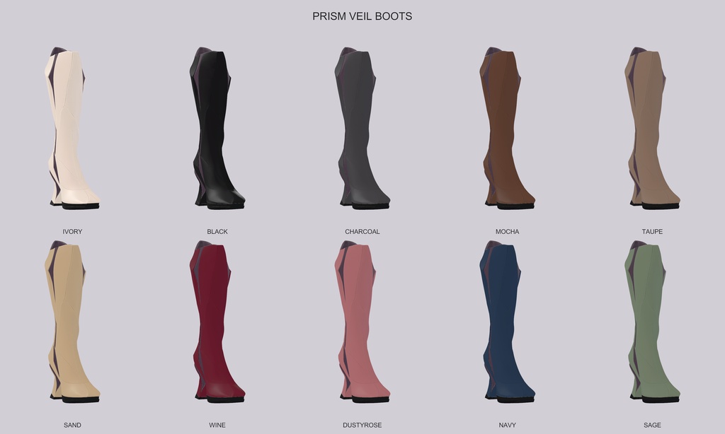 【10色・21アバター対応】PRISM VEIL BOOTS|プリズムロングブーツ