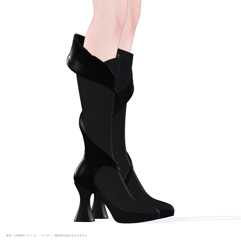 【10色・21アバター対応】FOLDED ECLIPSE BOOTS|スカルプチャーロングブーツ
