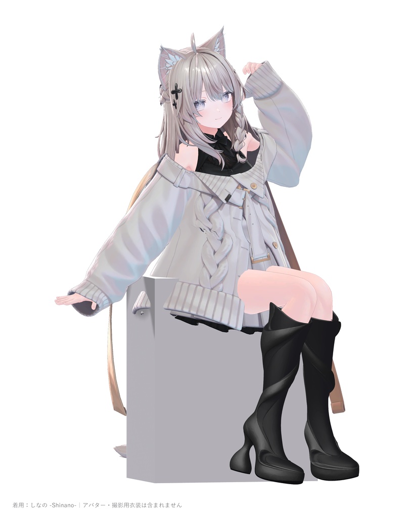 【10色・21アバター対応】VELVET GRAVITY BOOTS|アシンメトリーロングブーツ