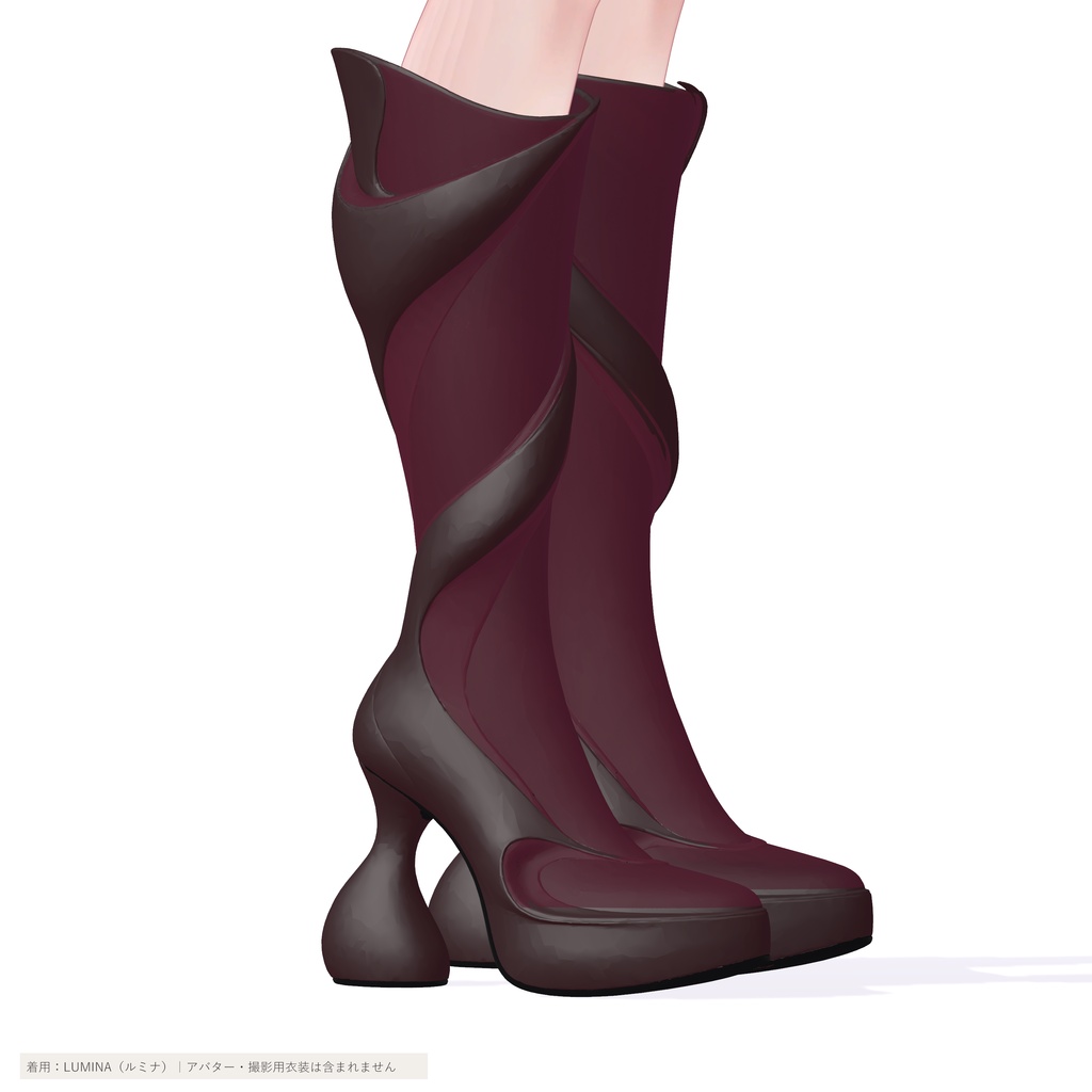 【10色・21アバター対応】VELVET GRAVITY BOOTS|アシンメトリーロングブーツ