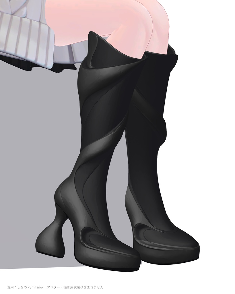 【10色・21アバター対応】VELVET GRAVITY BOOTS|アシンメトリーロングブーツ
