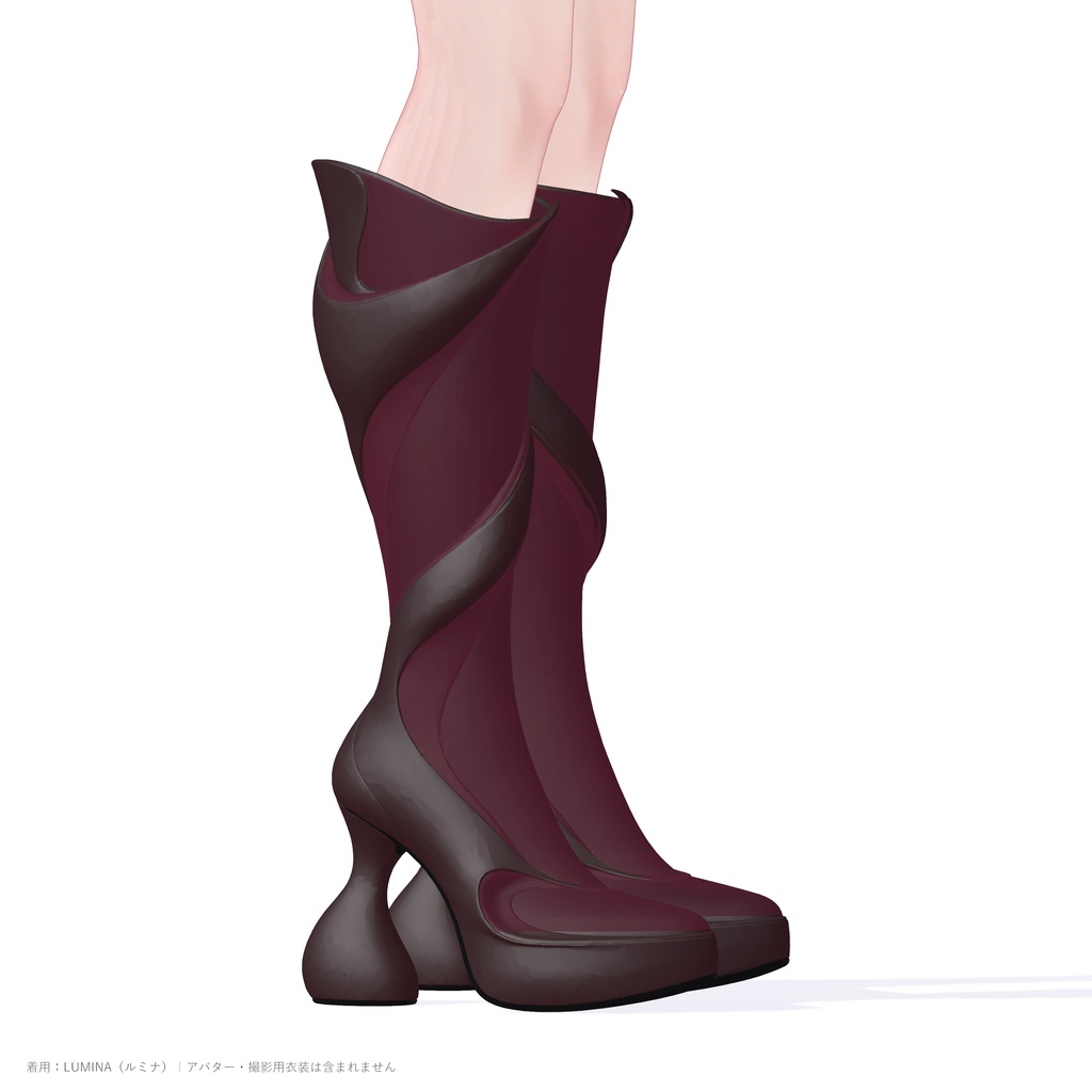 【10色・21アバター対応】VELVET GRAVITY BOOTS|アシンメトリーロングブーツ