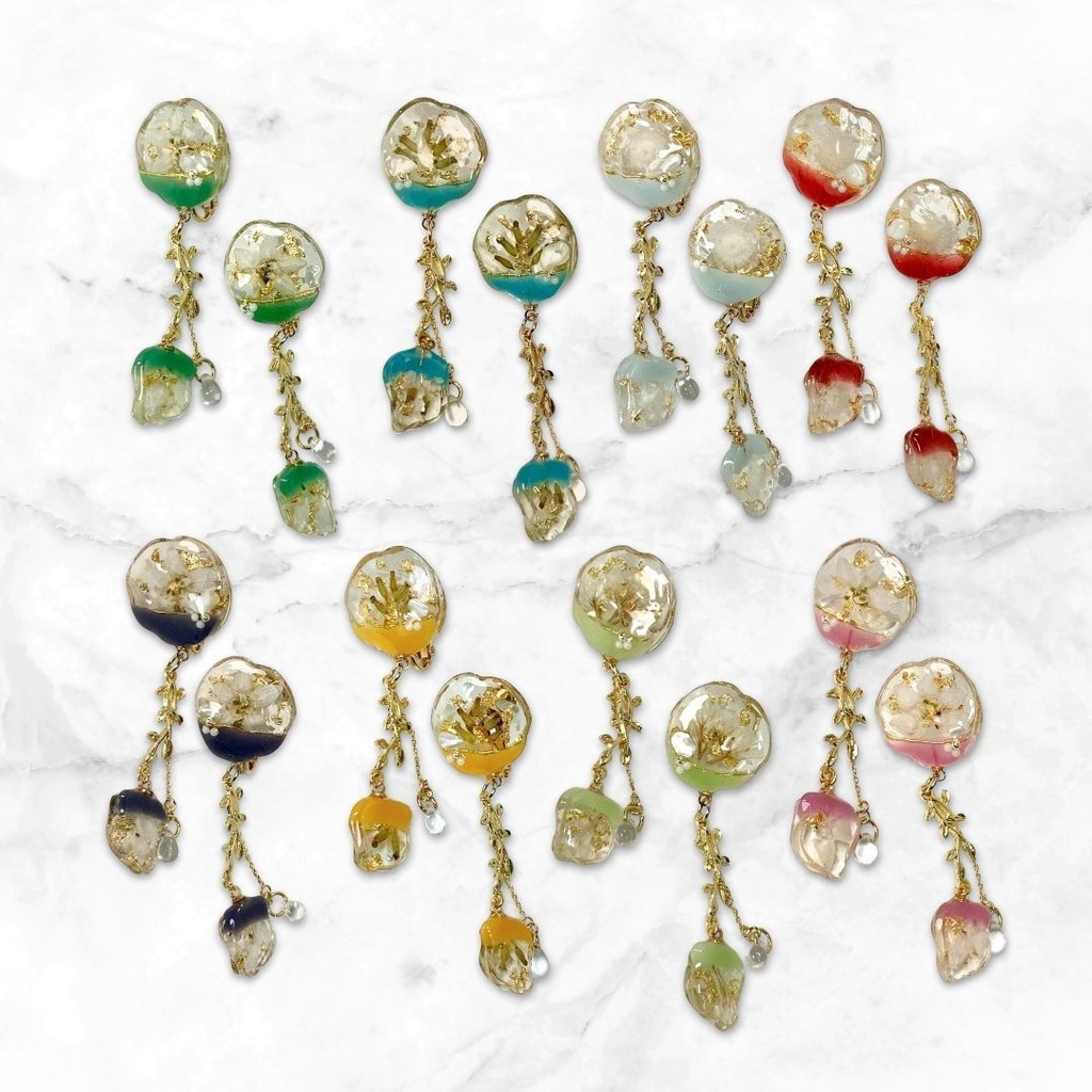 夢女子のためのセミオーダーピアス・イヤリング【花言葉×推しの色】