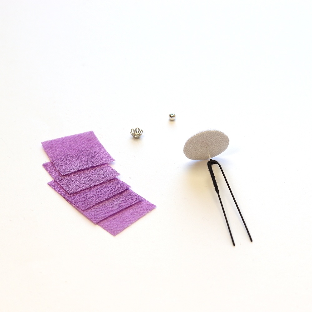 つまみ細工キット Uピン ラベンダー