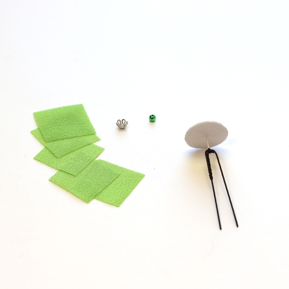 つまみ細工キット Uピン ミント