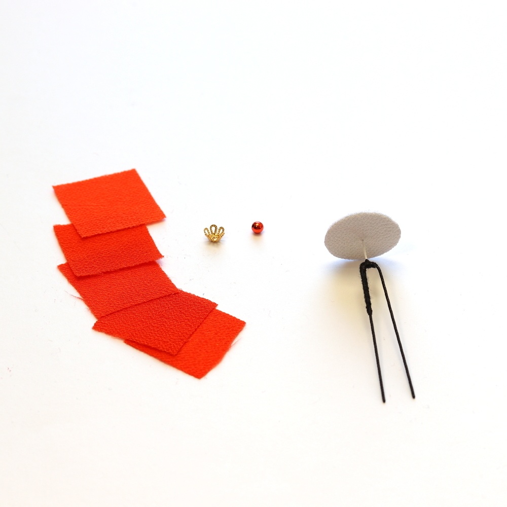 つまみ細工キット Uピン 橙