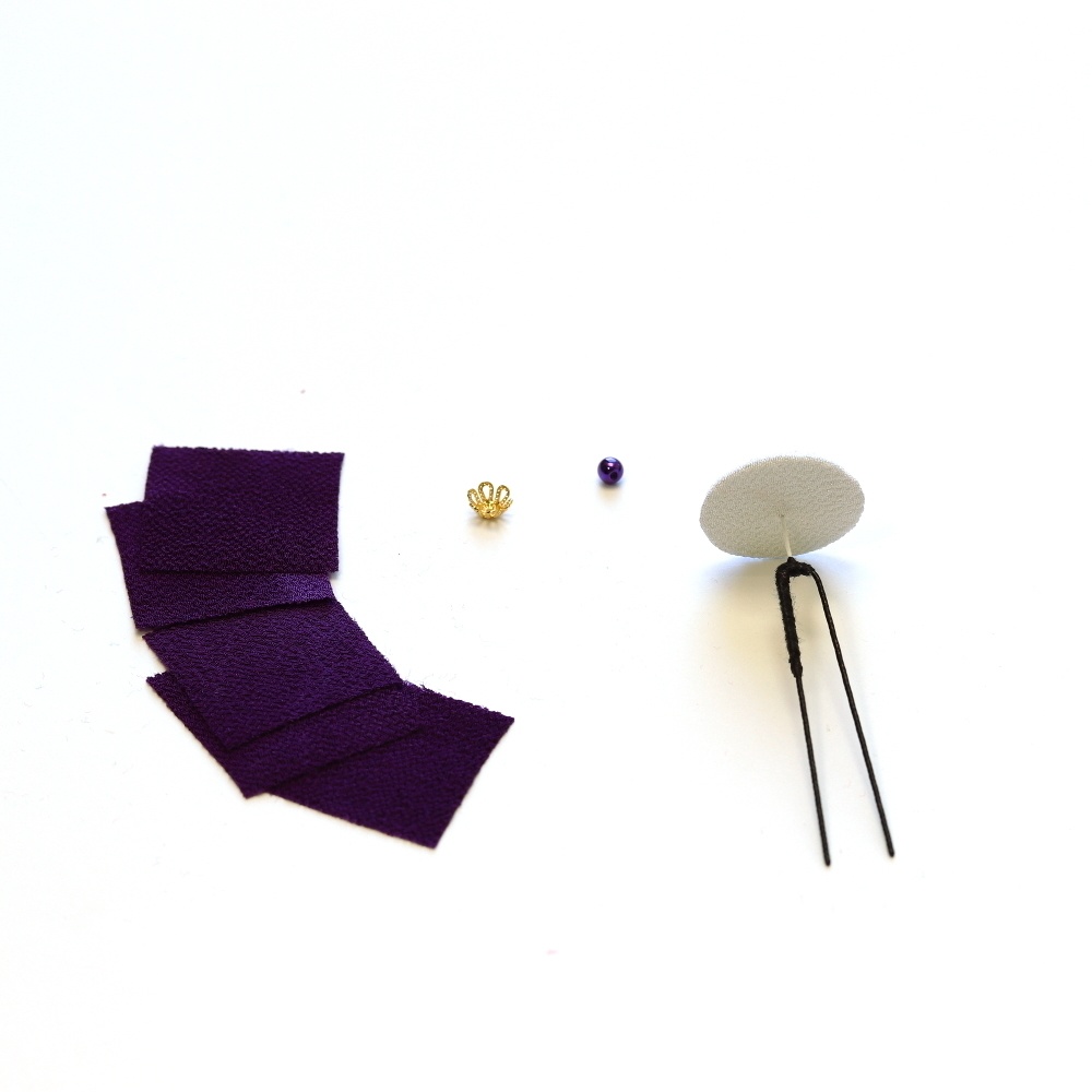 つまみ細工キット Uピン バイオレット