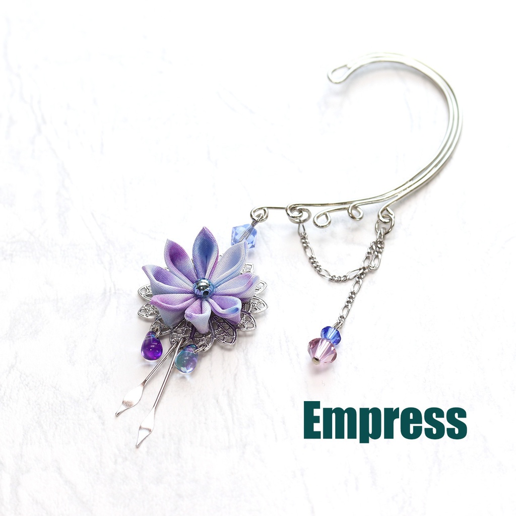 つまみ細工イヤーフック<マーブルシリーズ>