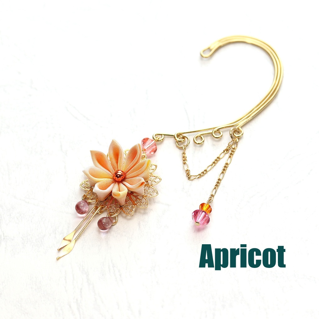 つまみ細工イヤーフック<マーブルシリーズ>