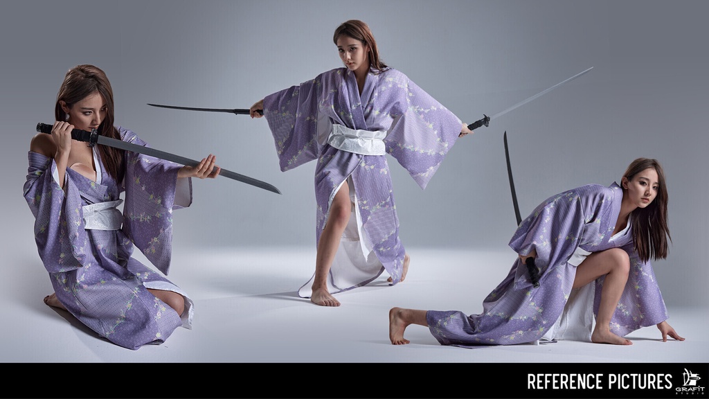 着物&刀 ― キャラクターアーティストのための1000ポーズ/Kimono & Katana – 1000 Poses for Character Artists