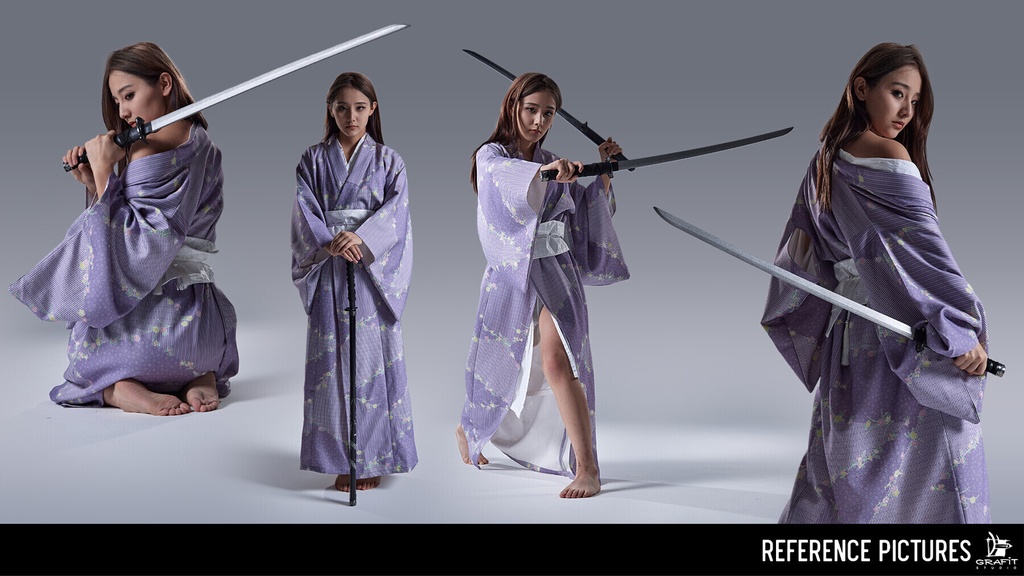 着物&刀 ― キャラクターアーティストのための1000ポーズ/Kimono & Katana – 1000 Poses for Character Artists