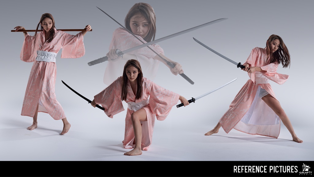 着物&刀 ― キャラクターアーティストのための1500ポーズ/Kimono & Katana – 1500+ Poses for Character Artists P.2