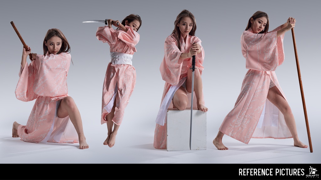 着物&刀 ― キャラクターアーティストのための1500ポーズ/Kimono & Katana – 1500+ Poses for Character Artists P.2
