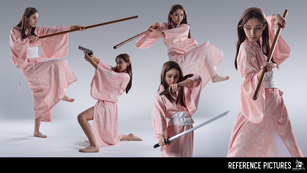 着物&刀 ― キャラクターアーティストのための1500ポーズ/Kimono & Katana – 1500+ Poses for Character Artists P.2