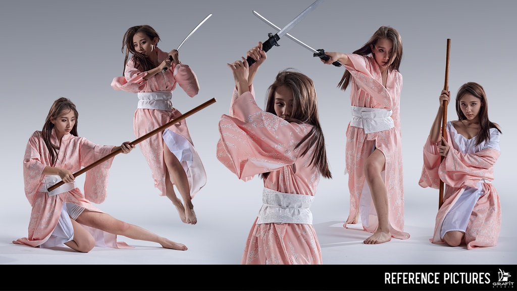 着物&刀 ― キャラクターアーティストのための1500ポーズ/Kimono & Katana – 1500+ Poses for Character Artists P.2