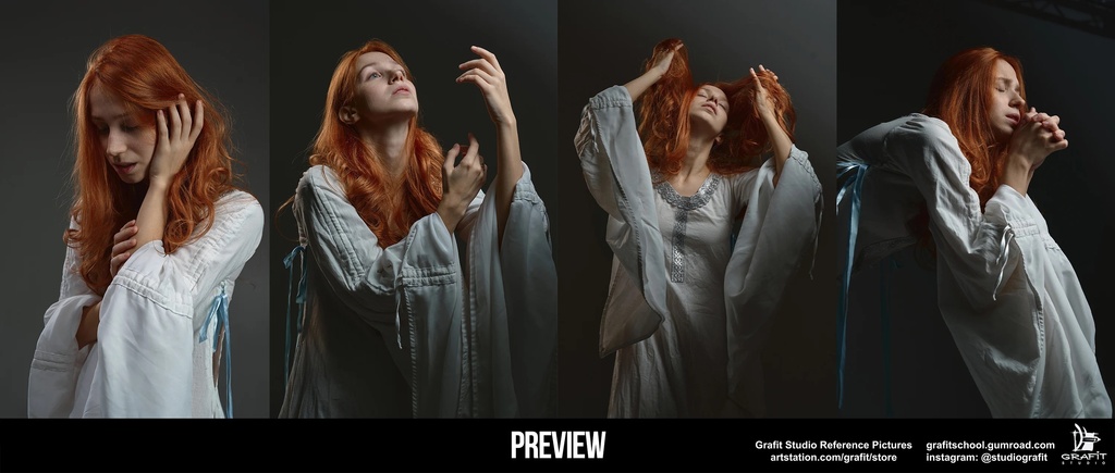 740+ Dramatic Female - Hair and Dress in Motion|ドラマチックな女性リファレンス集・揺れる髪とドレスの作画資料740枚以上