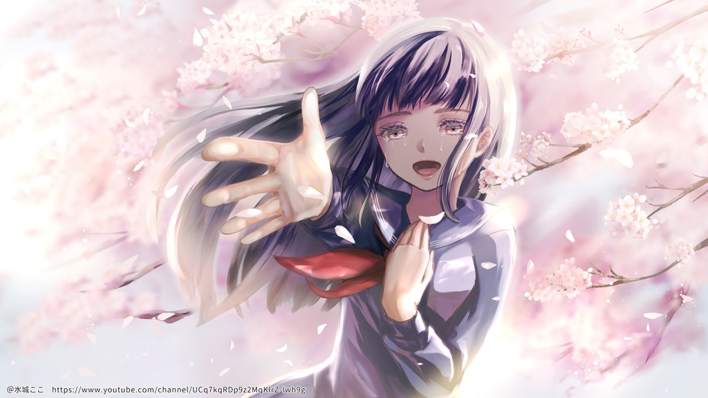 【無料配布】YouTube背景 卒業イメージ・卒業シーズン桜イラスト