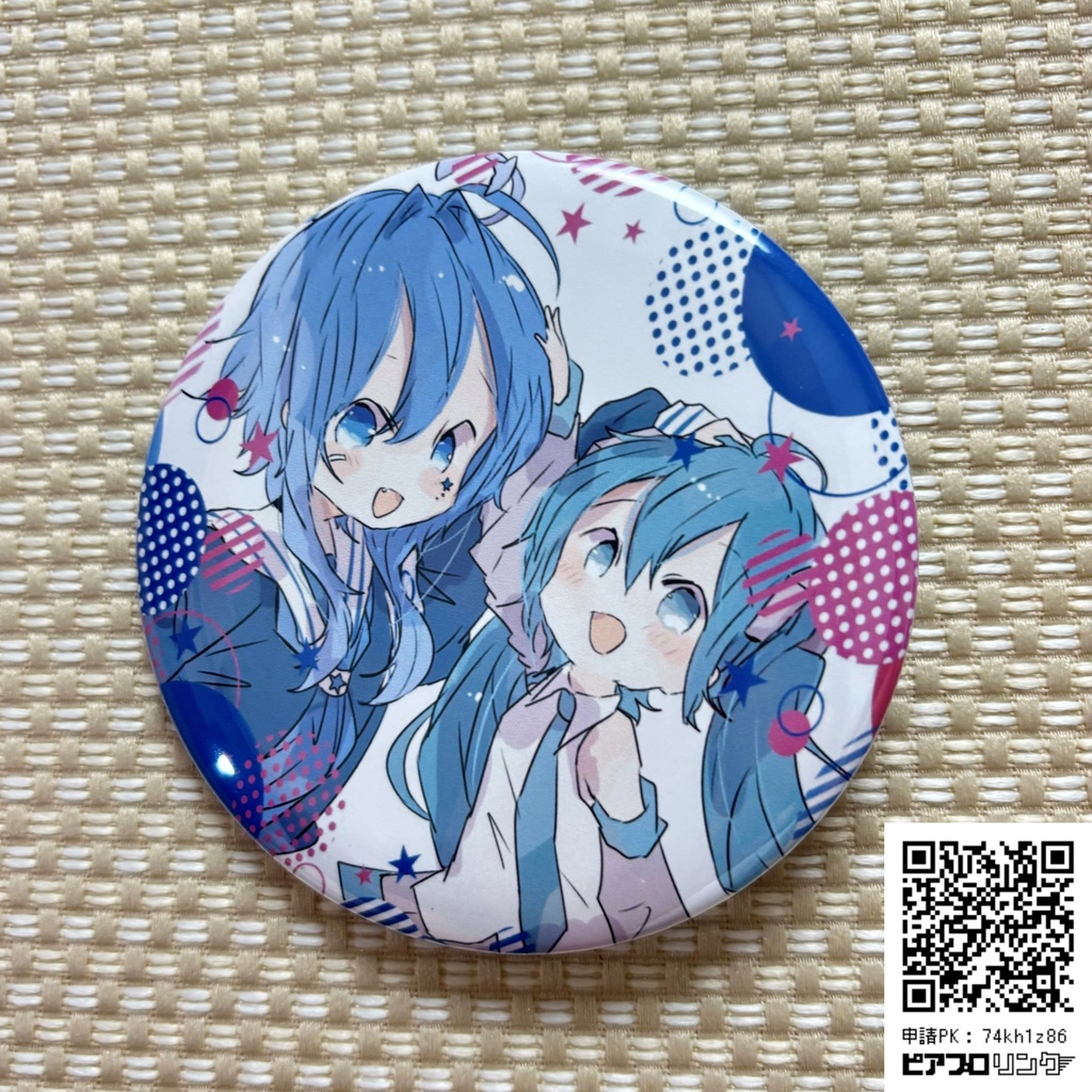 初音ミク×星鏡ほうきのなでなで缶バッジ 75×75mm