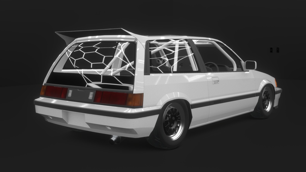 【VRChat・CHIKUWA VEHICLE SYSTEM 2対応】80年代の市民向けコンパクトカー『Wonder』(競技仕様)